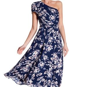 Charles Henry One Shoulder Midi Dress